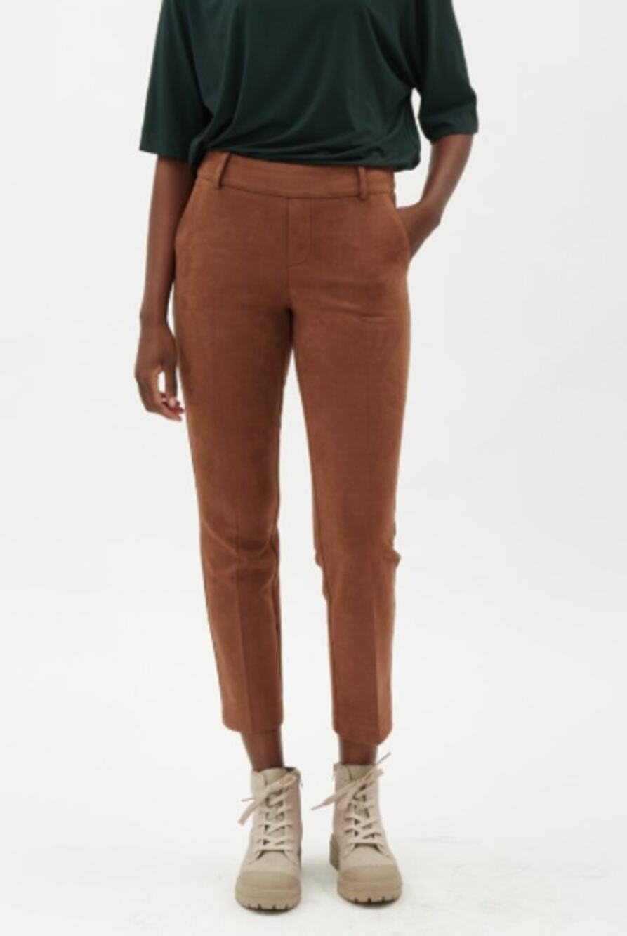 NWT I Love Tyler Madison ILTM Gwyneth Vegan Suede Pants XS Tobacco Brown